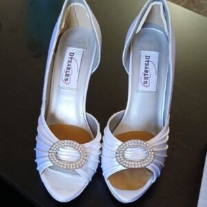 Halle White Satin Women's Sandals